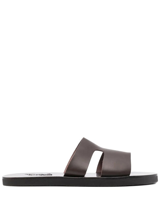 Ancient Greek Sandals Apteros cut-out leather slides