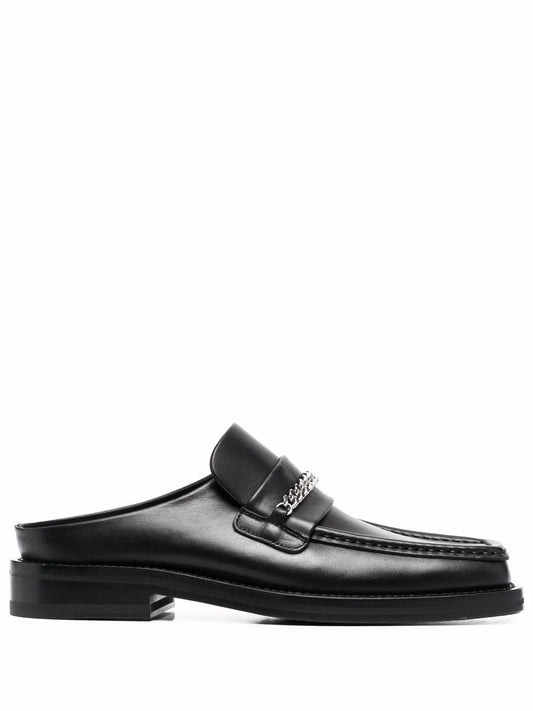 Martine Rose square-toe leather loafers
