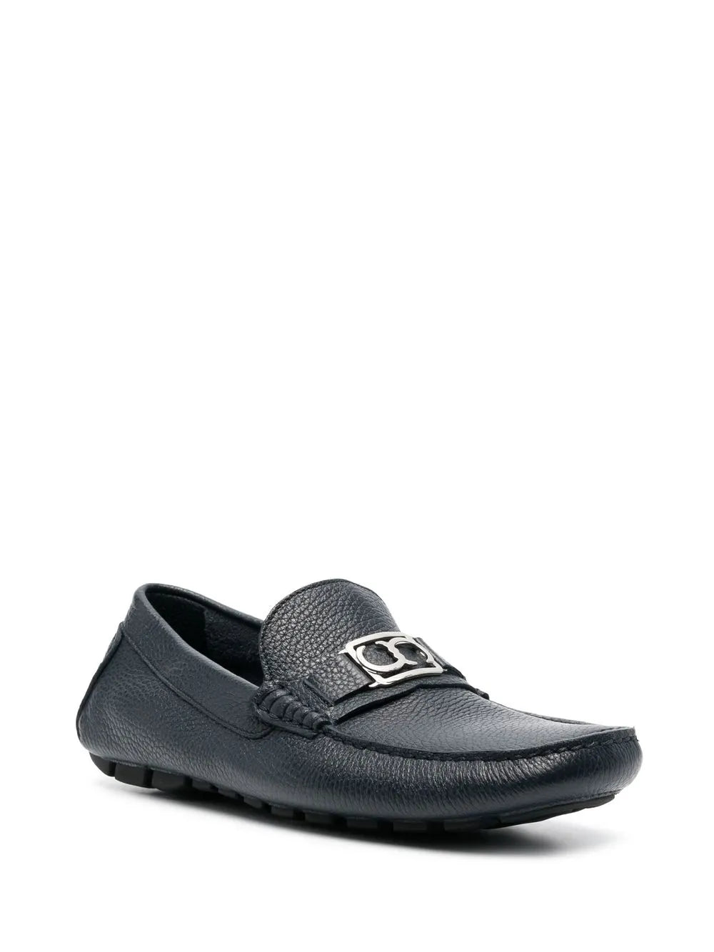 Casadei grained plaque-detail loafers