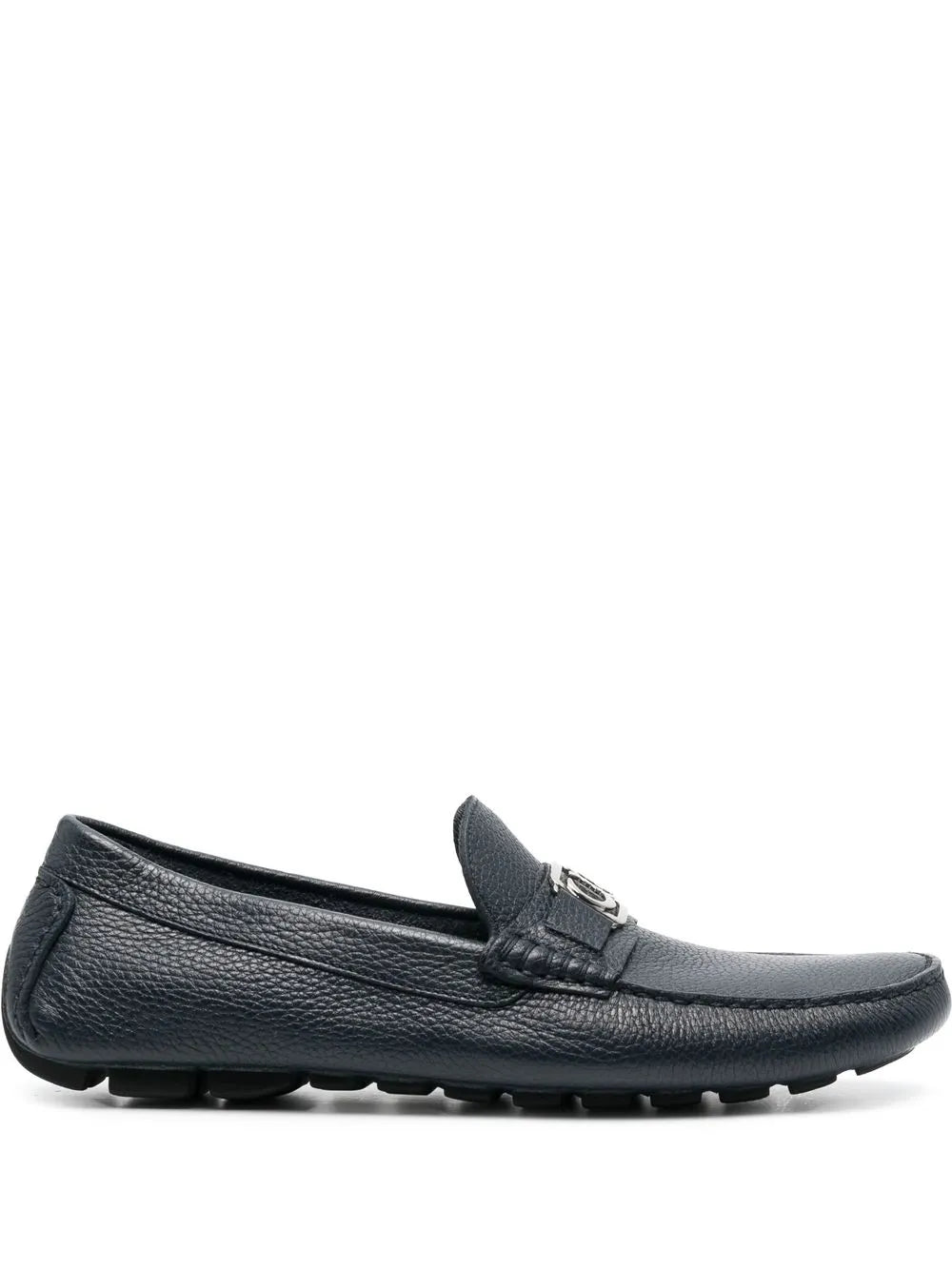 Casadei grained plaque-detail loafers