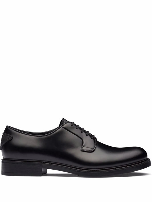 Prada brushed-leather lace-up shoes