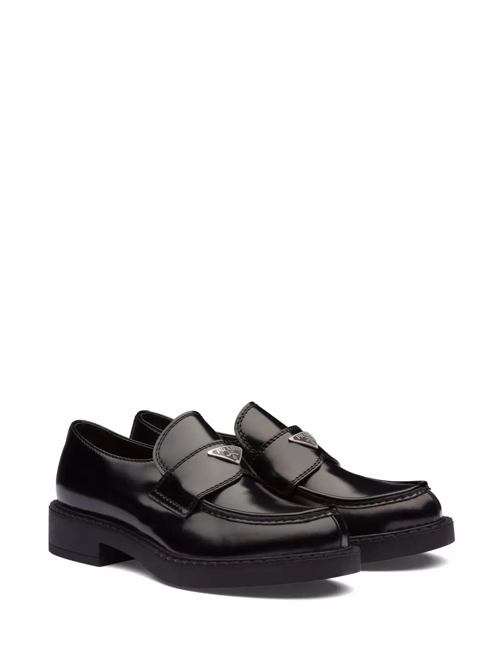 Prada Chocolate brushed leather loafers