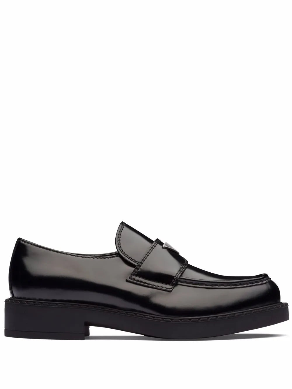 Prada Chocolate brushed leather loafers