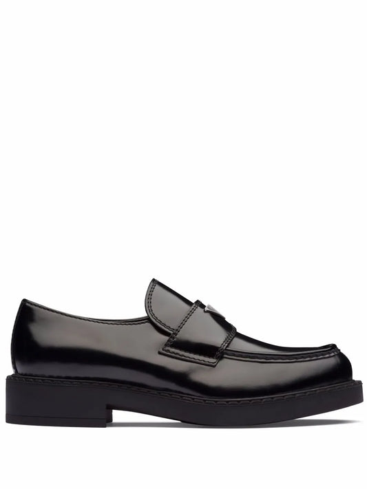Prada Chocolate brushed leather loafers