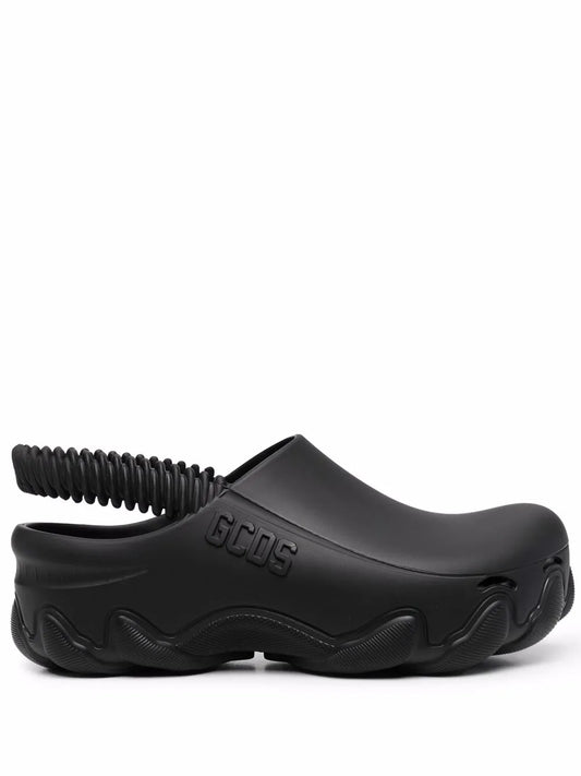 GCDS embossed-logo slingback clogs