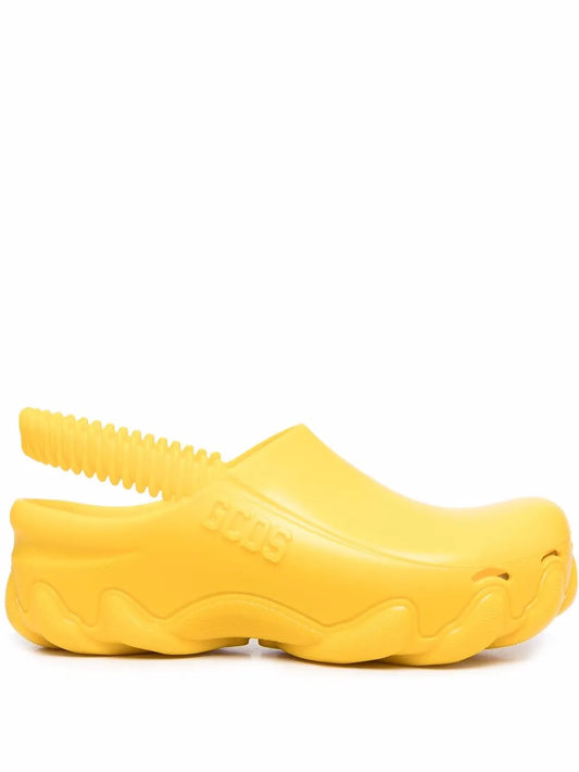 GCDS embossed-logo slingback clogs
