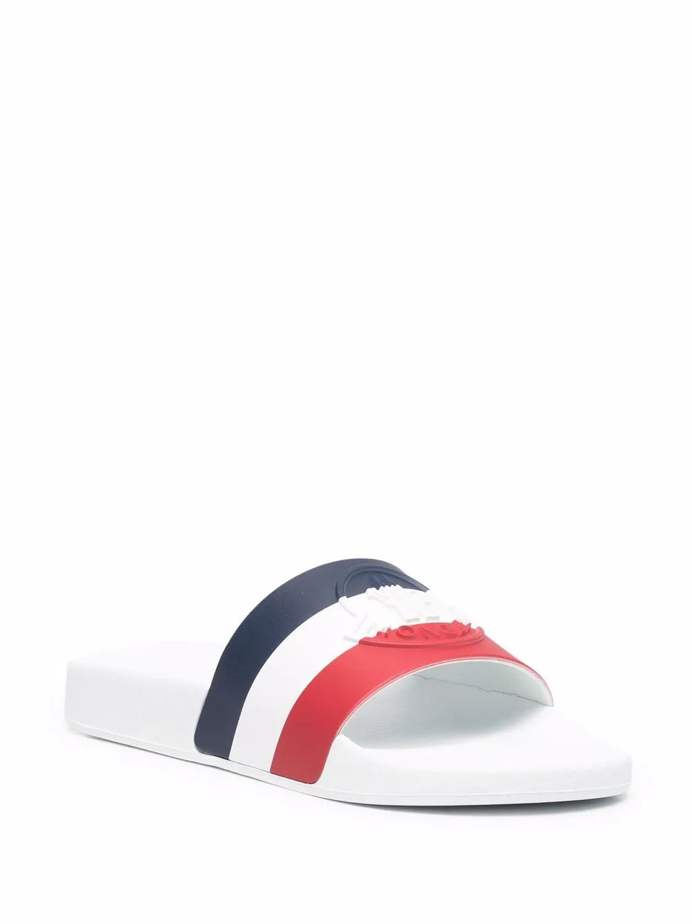 Moncler striped embossed-logo slides