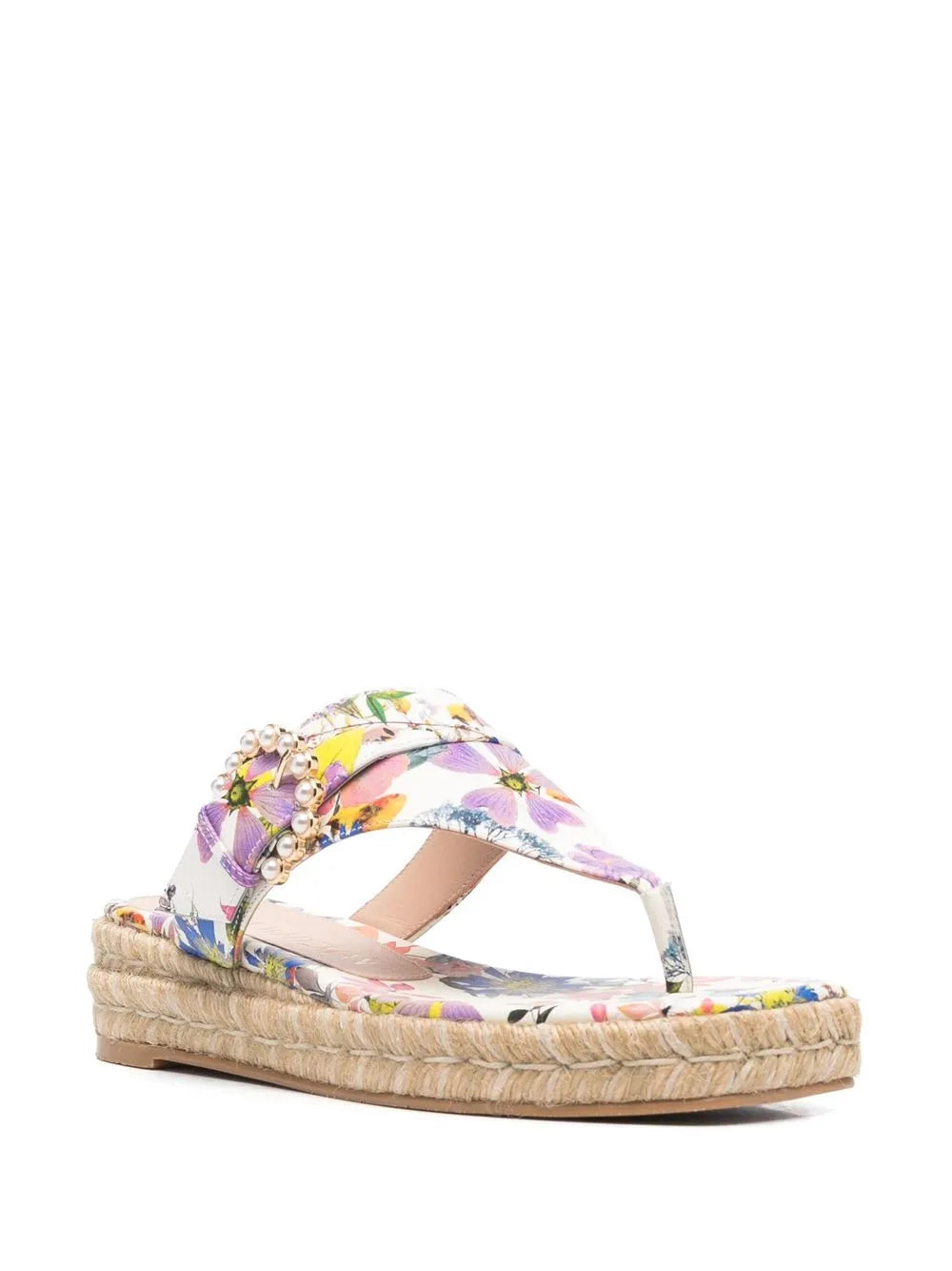 Stuart Weitzman floral-print square-toe espadrilles