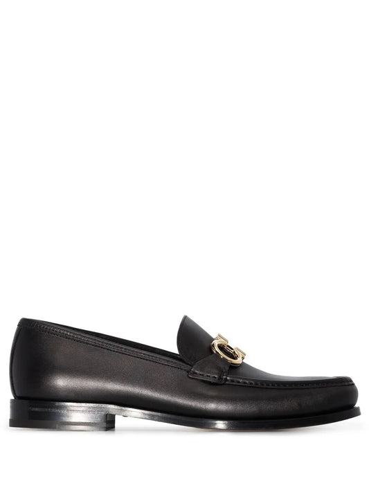 Ferragamo Gancini buckle leather loafers