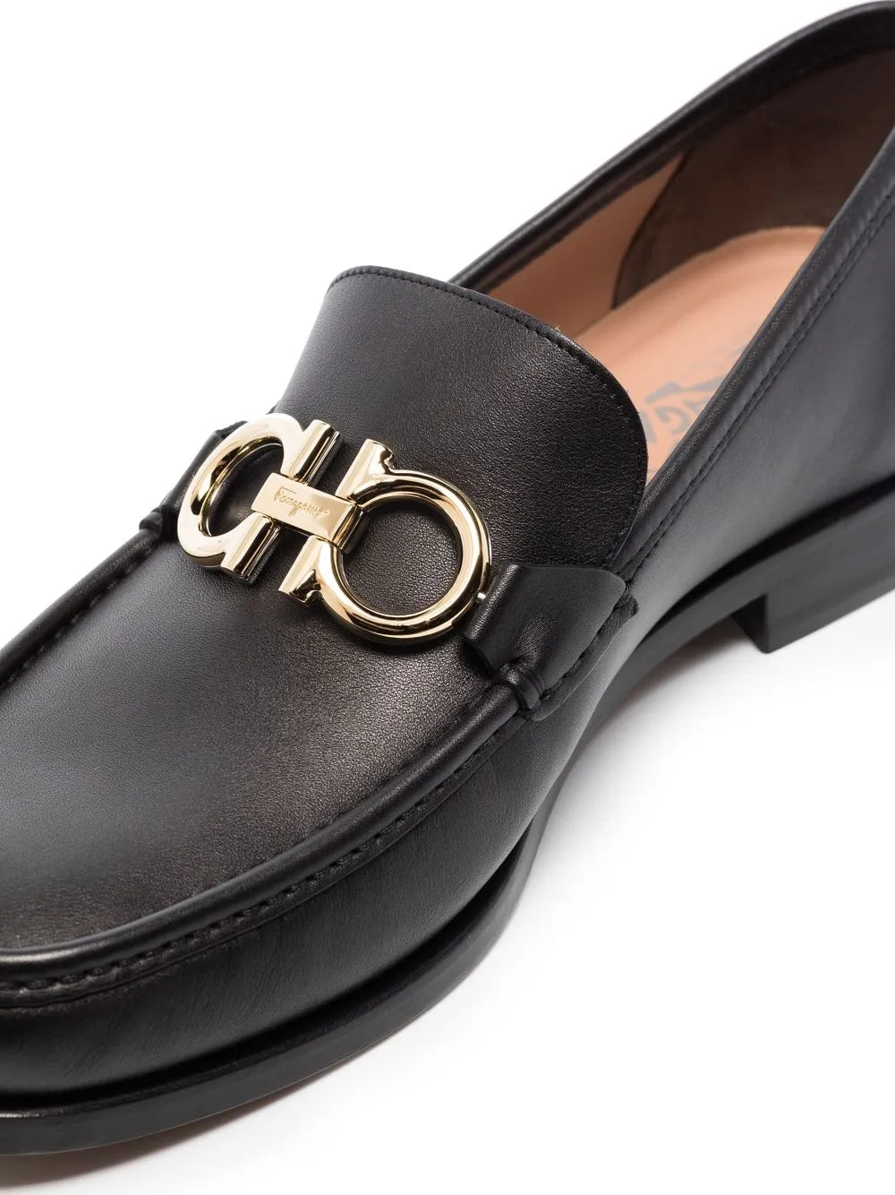 Ferragamo Gancini buckle leather loafers