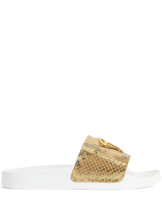 Giuseppe Zanotti Brett snakeskin-effect slides