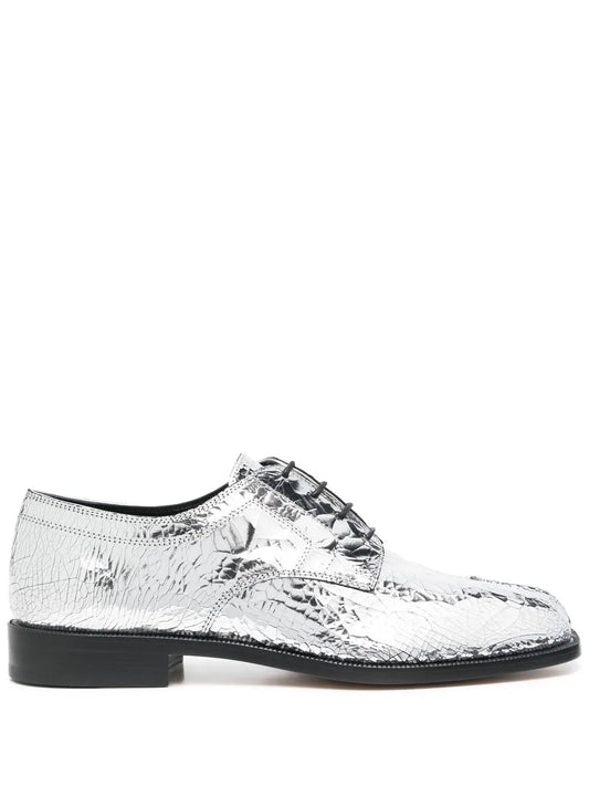 Maison Margiela Tabi mirror-effect lace-up brogues
