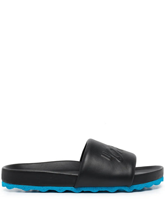 Off-White logo-debossed leather slides