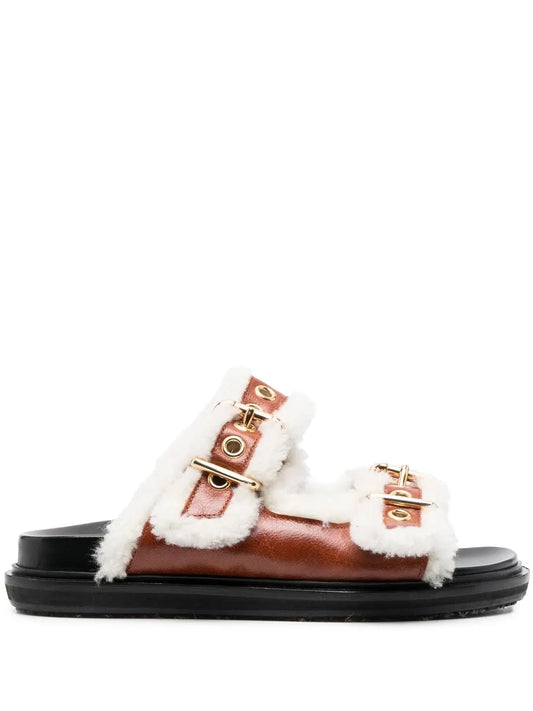 Marni Fussbett shearling slides