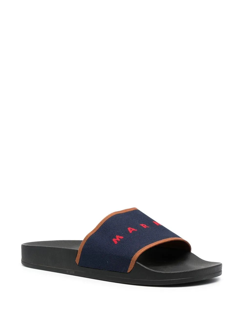 Marni jacquard logo flat slides