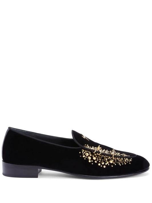 Giuseppe Zanotti Alvaro studded velvet loafers