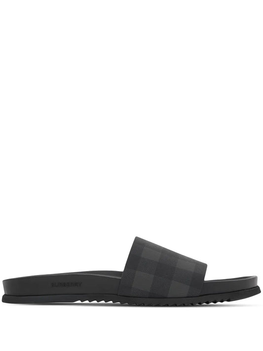 Burberry checked pool slides