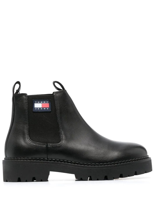 Tommy Jeans 40mm logo-patch leather boots