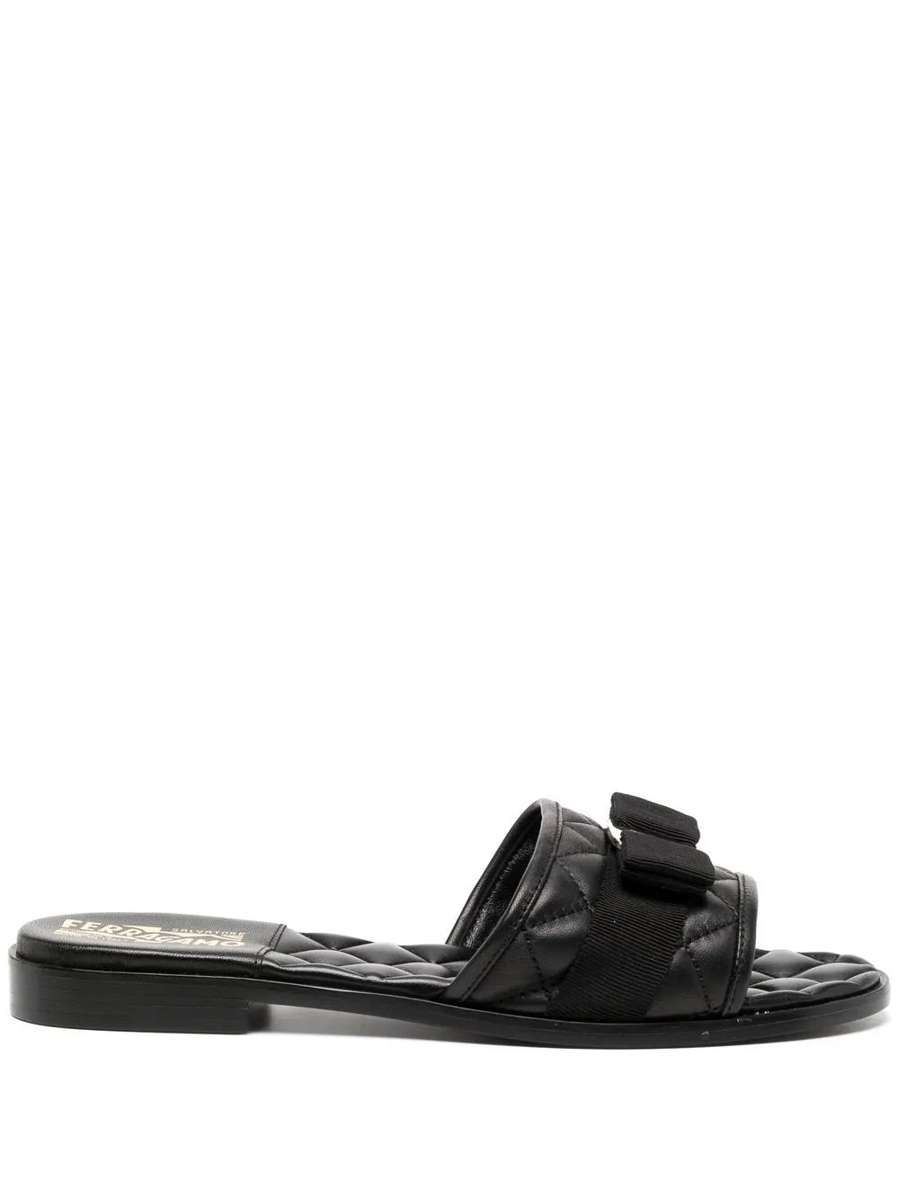 Ferragamo Vara bow quilted slides