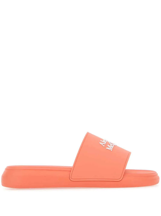 Alexander McQueen logo-embossed flat slides