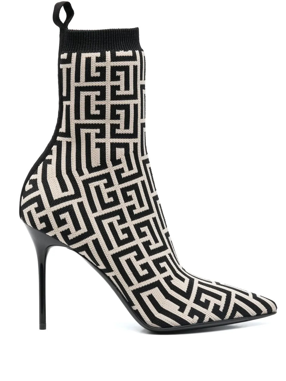Balmain monogram-jacquard pointed boots