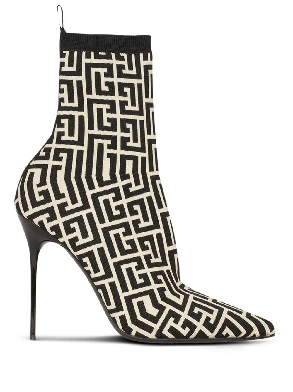 Balmain monogram-jacquard pointed boots