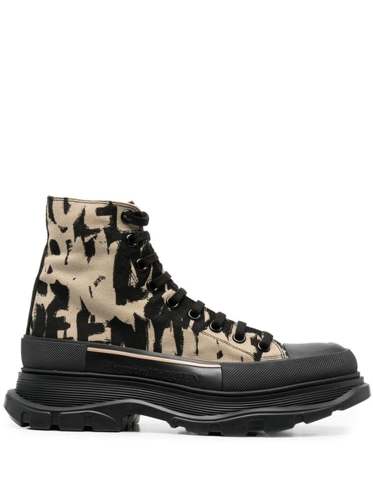 Alexander McQueen Graffiti Tread canvas boots