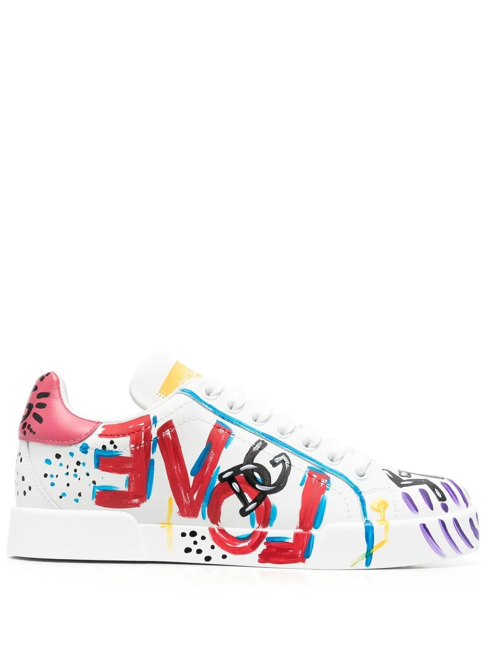 Dolce & Gabbana Portofino painted leather sneakers