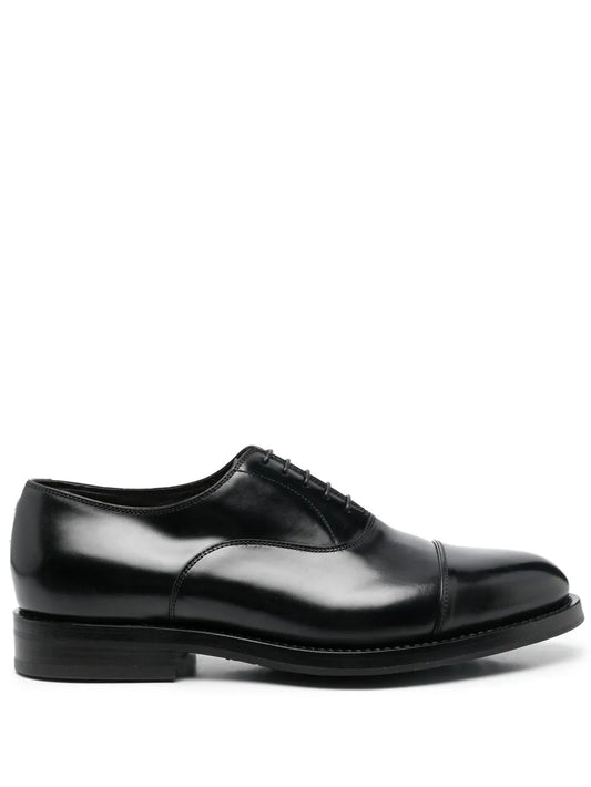 Santoni almond-toe leather derby shoes