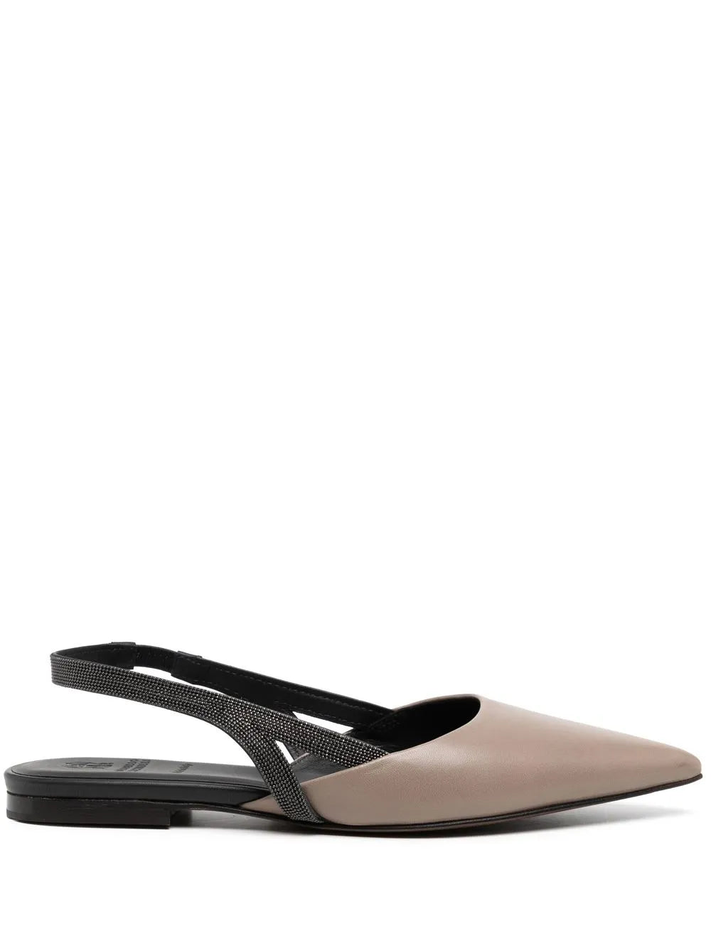 Brunello Cucinelli sling-back leather ballerina shoes