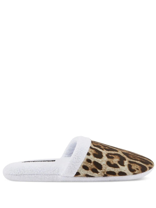 Dolce & Gabbana leopard-print terry slippers