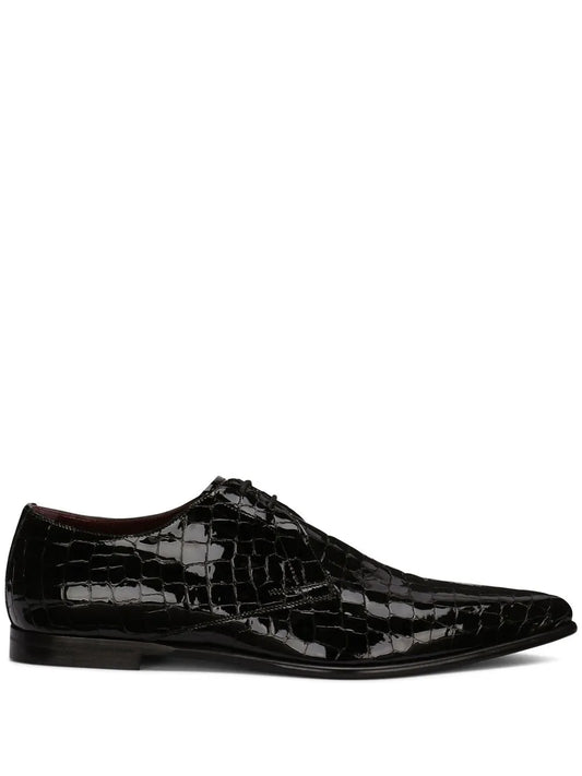 Dolce & Gabbana crocodile-embossed Derby shoes