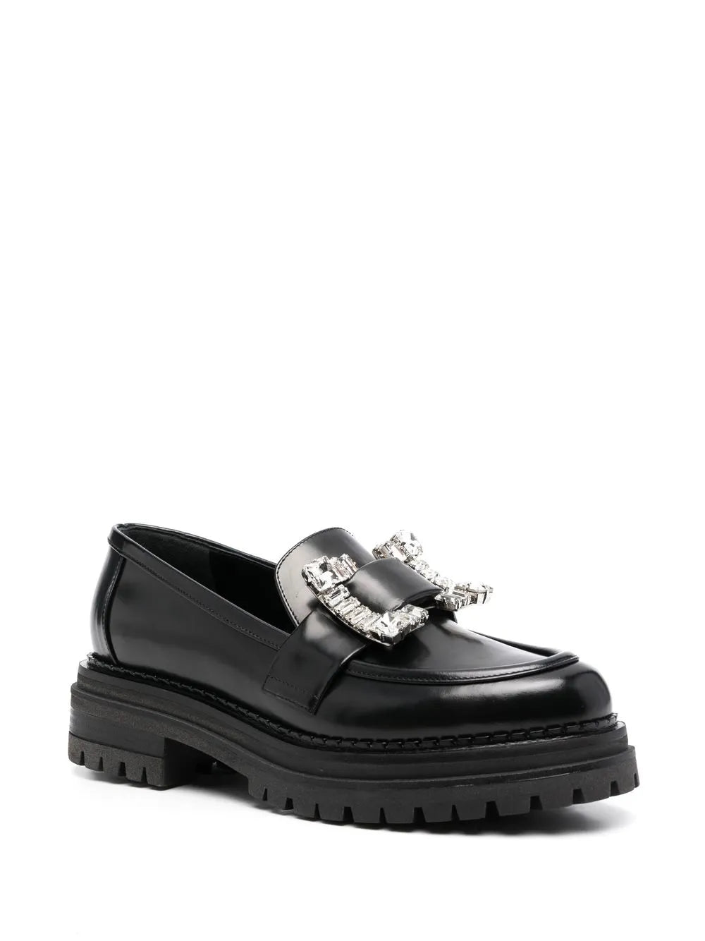 Sergio Rossi crystal embellished chunky-sole  loafers