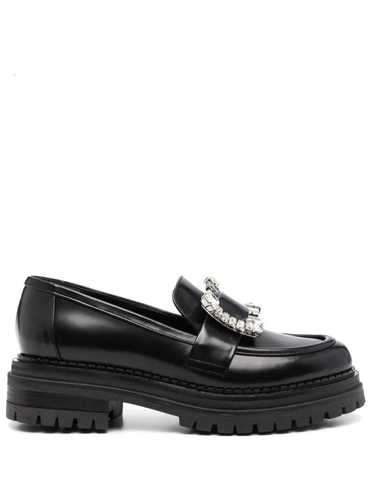 Sergio Rossi crystal embellished chunky-sole  loafers