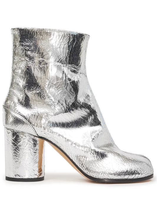 Maison Margiela Tabi 80mm mirror-effect ankle boots