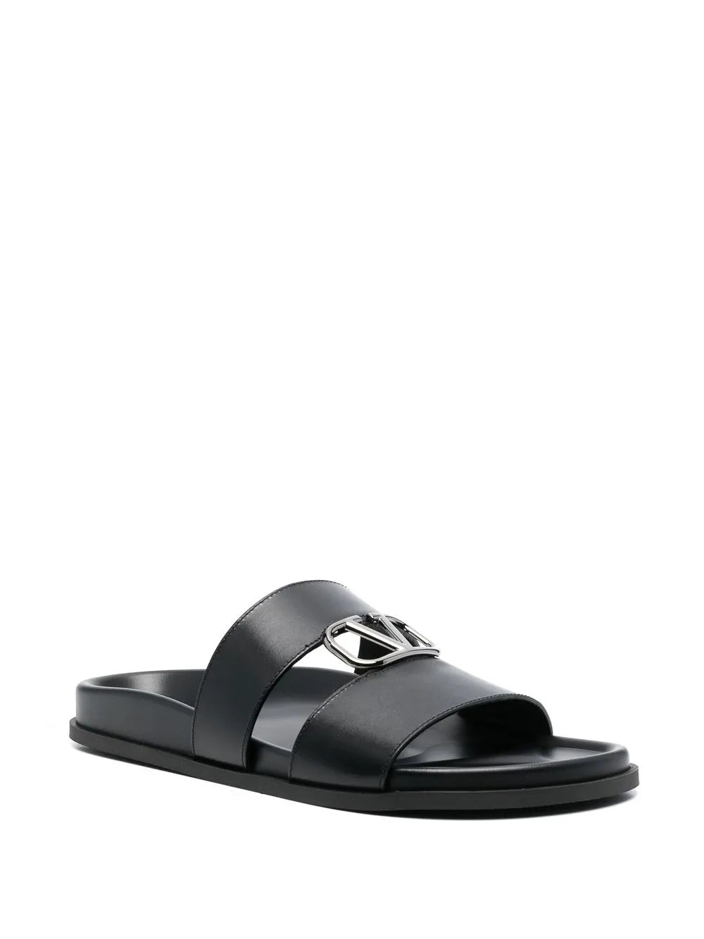 Valentino Garavani logo-plaque calf leather sandals