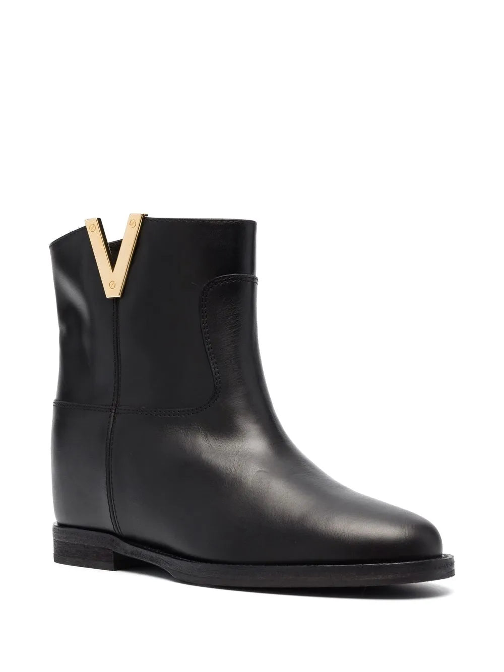 Via Roma 15 logo-detail leather ankle boots