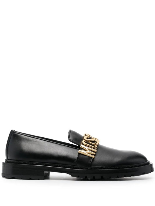 Moschino logo-plaque 30mm leather loafers
