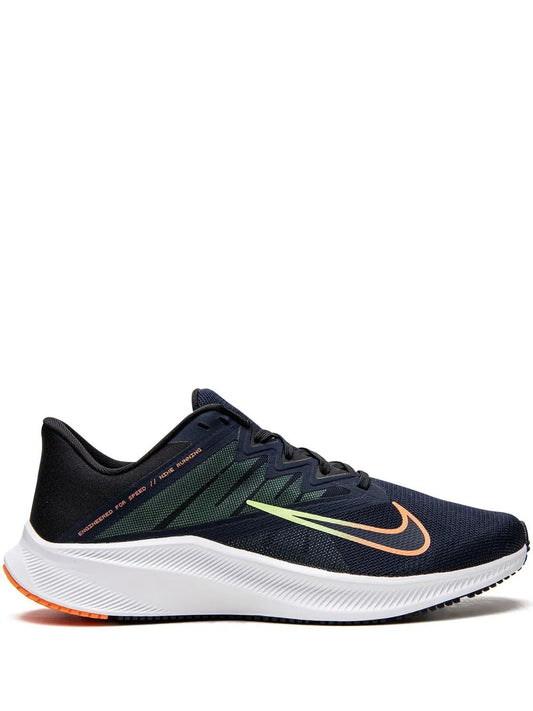 Nike Quest 3 "Obsidian/Black/Lime Glow/Atomic Orange" sneakers