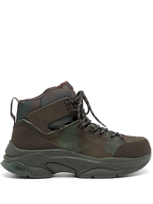 Undercover camouflage-print lace-up boots