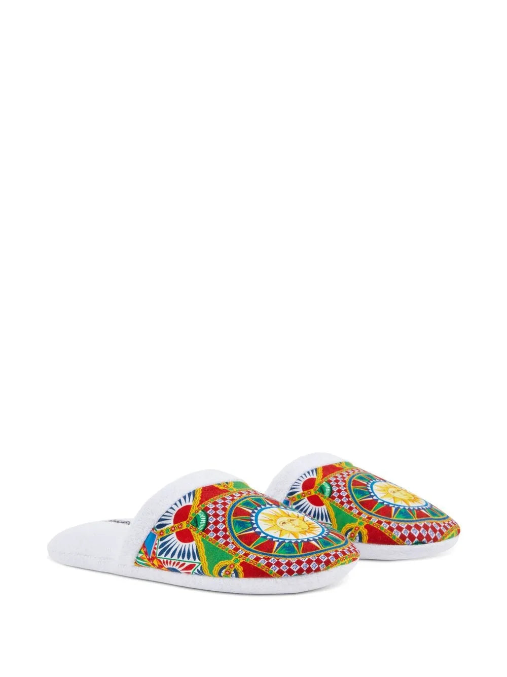 Dolce & Gabbana Carretto Siciliano-print terry slippers