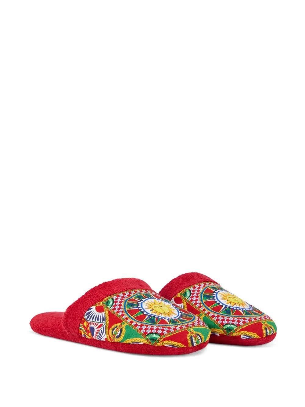Dolce & Gabbana Carretto Siciliano-print terry slippers