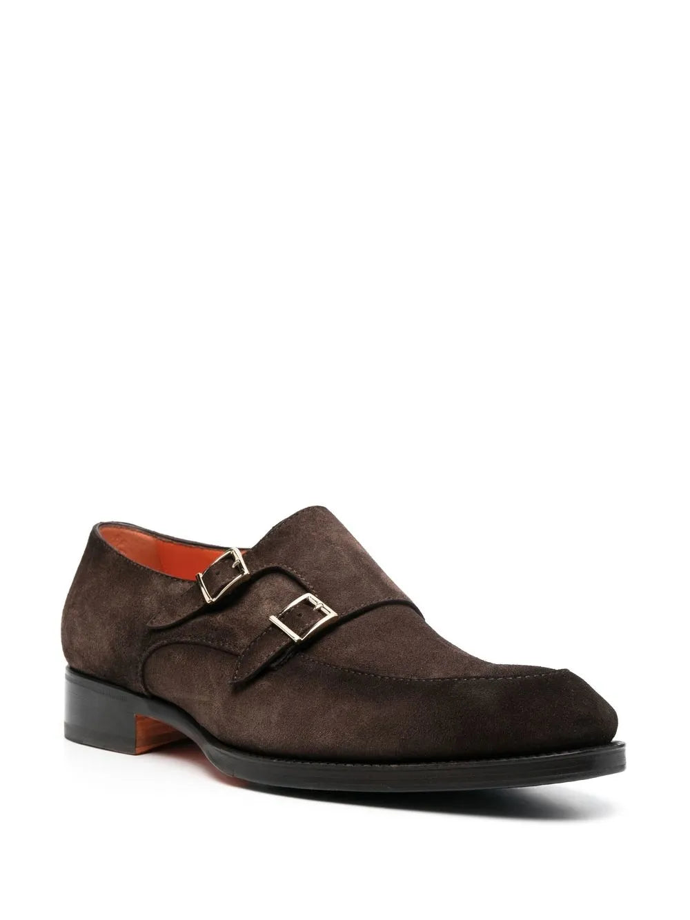 Santoni bucked suede monk shoes