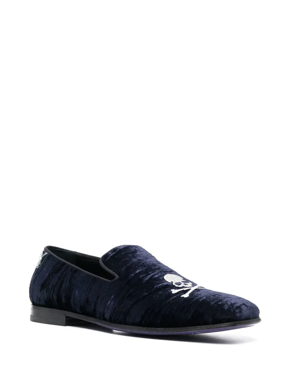 Philipp Plein Skull Bones velvet loafers