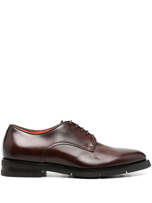 Santoni lace-up leather derby shoes