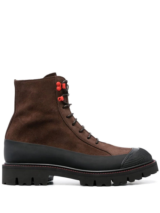 Kiton lace-up suede ankle boots