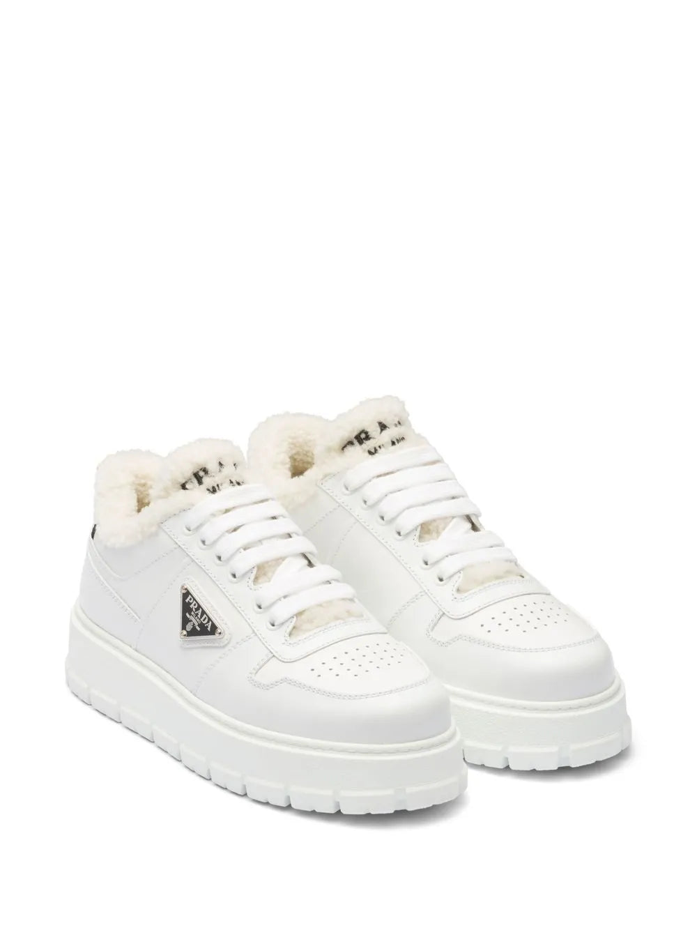 Prada triangle-plaque low-top sneakers
