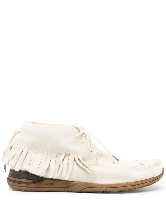 visvim fringed leather loafers