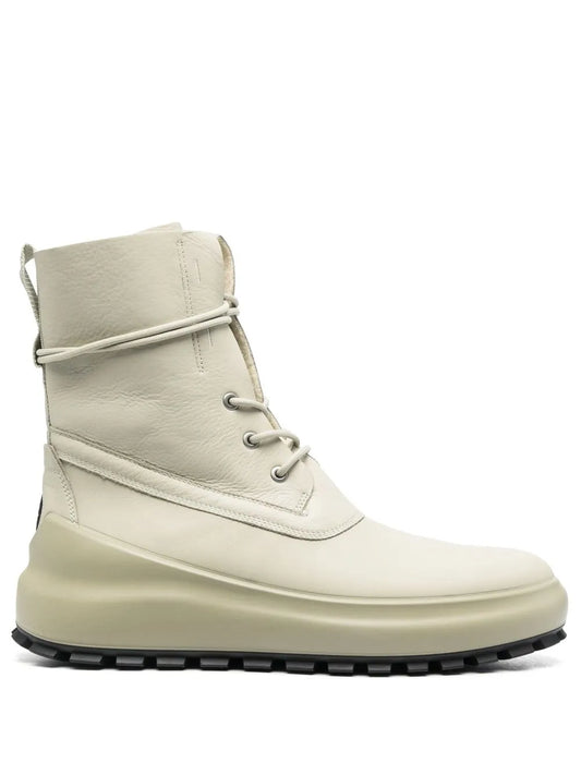 Stone Island Shadow Project logo-patch leather boots