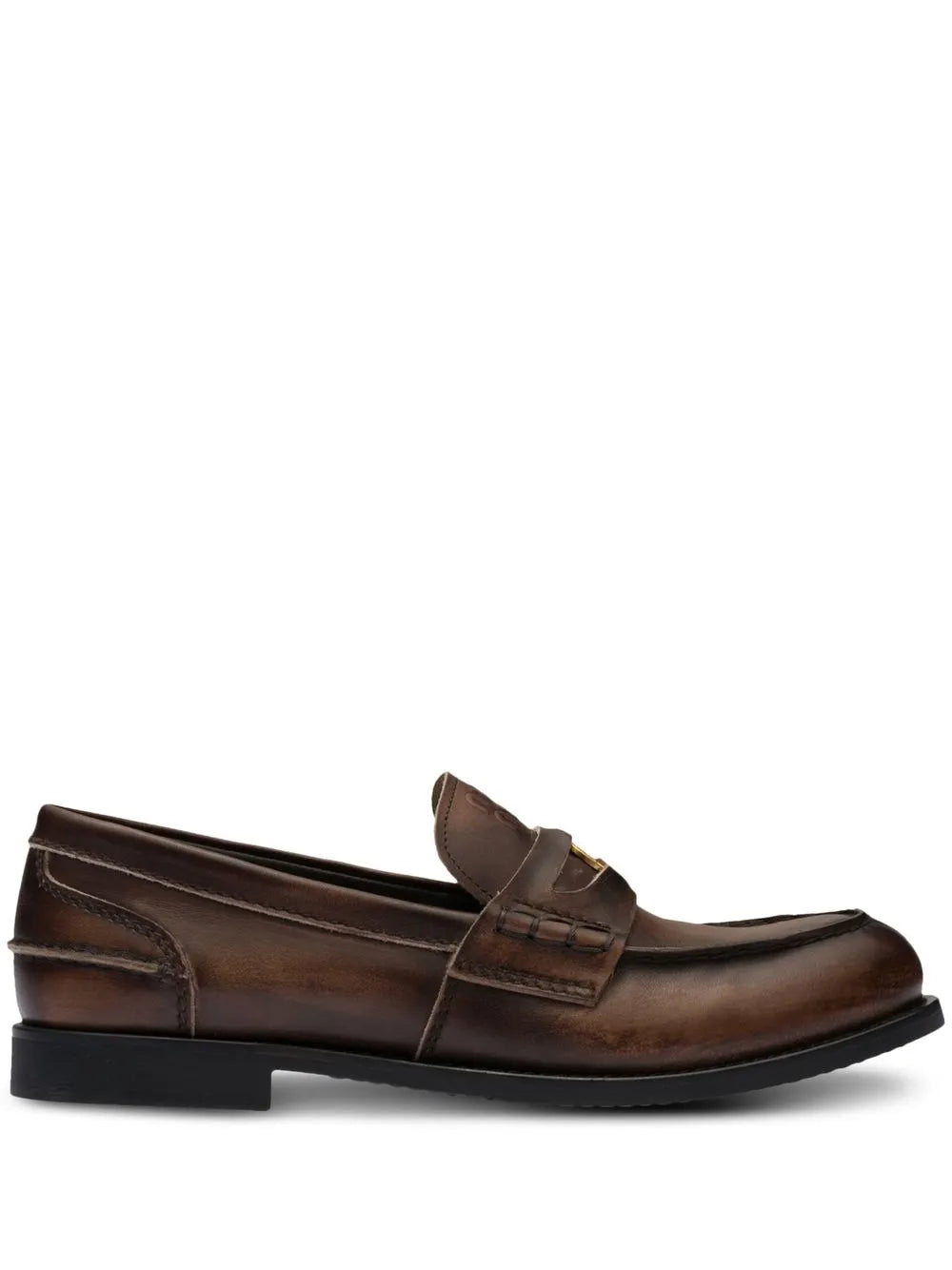Miu Miu logo-embossed leather penny loafers